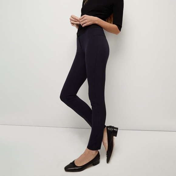 VERONICA BEARD Grosgrain-trimmed stretch-scuba leggings Army Green Stretch 8 M - Picture 8 of 8